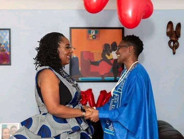 USA based lesbian and Professor of linguistics Uju Anya in the weekend had her partner Dr Sirry Alang proposed to her.