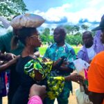 EXCITEMENT IN URUEOFFONG/ORUKO AS BENEFICIARIES RECEIVE FOOD PALLIATIVES FROM GOV. ENO