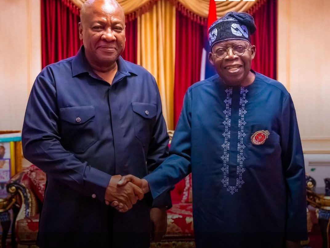 PHOTOS: The President-Elect of Ghana, John Mahama, on Monday, paid a courtesy visit to President Bola Tinubu at the Presidential Villa.