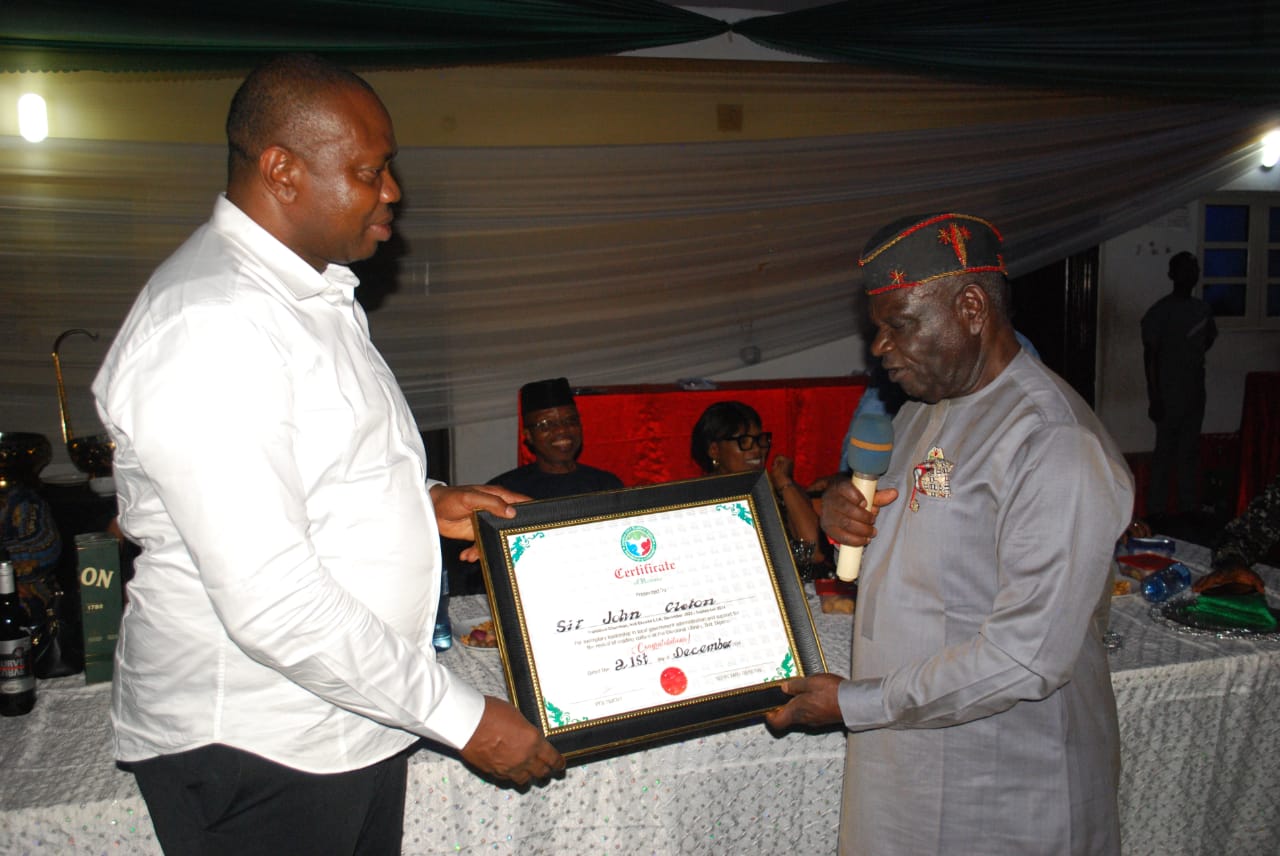 JOHN CLETON ETIM HONOURED BY RAFFIA CITY ELDERS