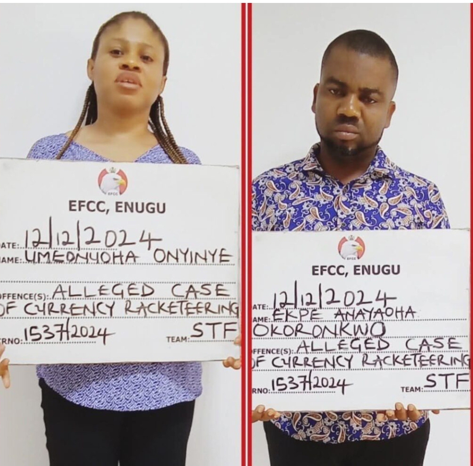 EFCC Arraigns Bankers for Alleged Currency Racketeering in Enugu